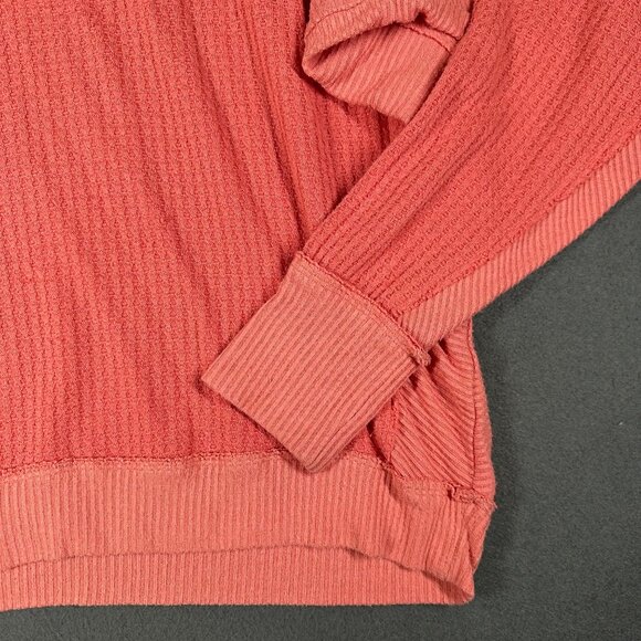 Free People We the Free Medium Pink Santa Clara Thermal Top Long Sleeve Pullover - Picture 7 of 9